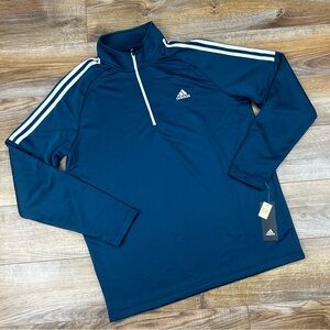 $60 Adidas Navy Blue Quarter-Zip Pullover Shirt Mens Size Large NWT